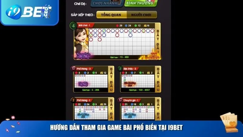 Hướng dẫn tham gia game bài phổ biến tại i9BET
